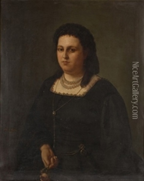 Retrato De Dama Oil Painting - Luis de Madrazo