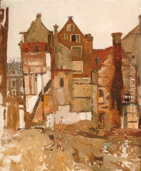 Demolition In The St. Agnieten Street For The Extension Of The City Hall Oil Painting - George Hendrik Breitner