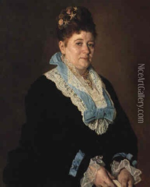 Portrait Of Ekaterina Iulievna Zak Oil Painting - Ivan Nikolaevich Kramskoy