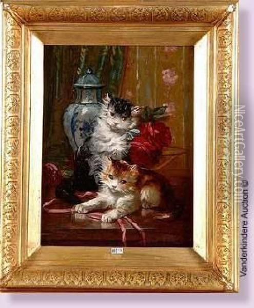 Chatons Oil Painting - Max Carlier