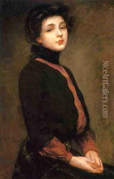 Portrait of Evelyn Nesbitt I Oil Painting - James Carroll Beckwith
