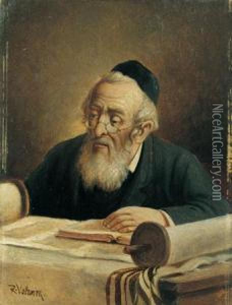 Portrait Of A Rabbai Oil Painting - Raimund Volanek