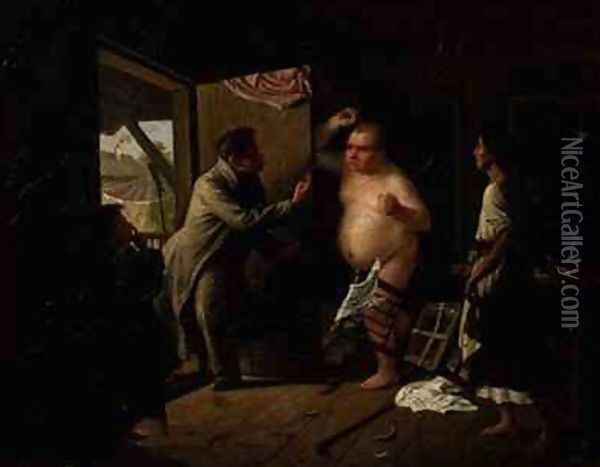 The Quarrel of Ivan Ivanovich and Ivan Nikiforovich Oil Painting - Sergei Ivanovich Gribkov