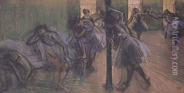 Dancers rehearsing Oil Painting - Edgar Degas