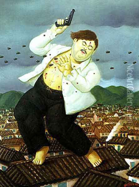 Death of Pablo Escobar Oil Painting - Fernando Botero