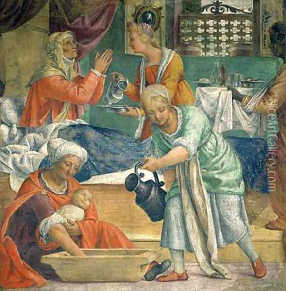 The Birth of the Virgin Oil Painting - Bernardino Luini