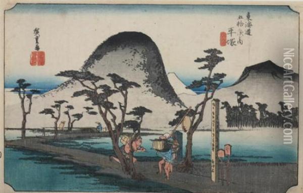 Hiratsuka Oil Painting - Utagawa or Ando Hiroshige