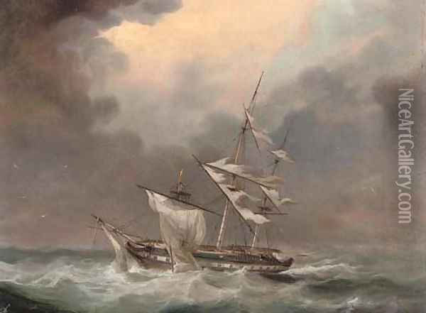 A ship in distress Oil Painting - George Gregory