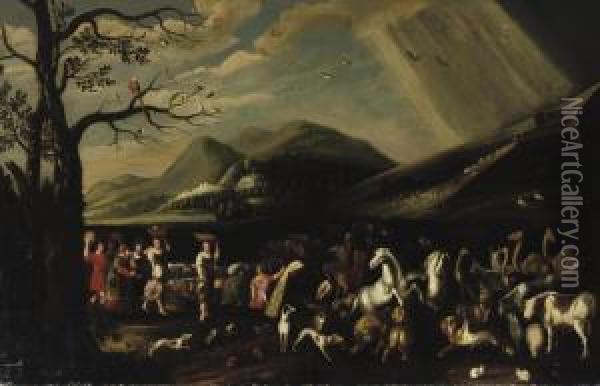 Noah And The Arc Oil Painting - Hans III Jordaens