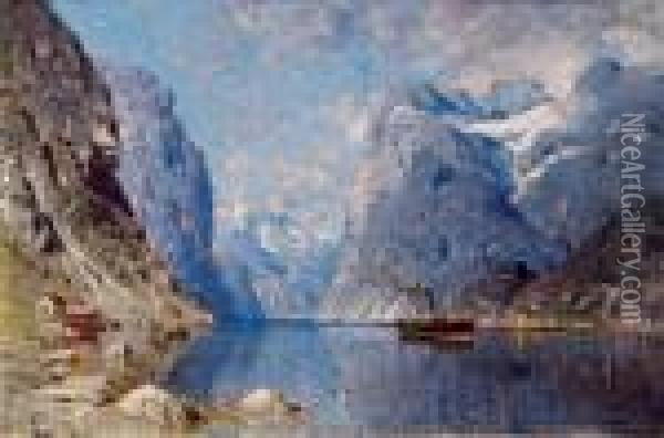 Paesaggio Di Fiordo Oil Painting - Adelsteen Normann