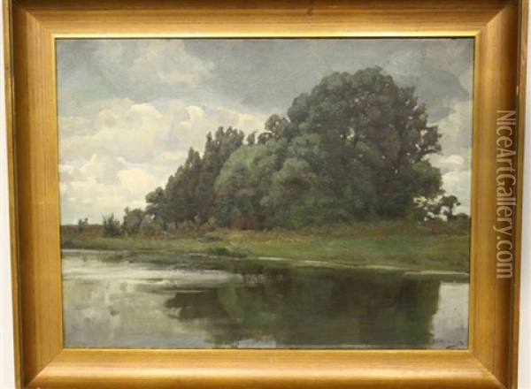 Boomgroep Onder Dreigende Wolkenlucht Oil Painting - Jan Hillebrand Wijsmuller