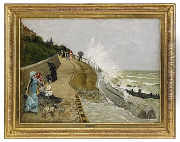 Promenade Du Dimanche Sur La Corniche Oil Painting - Ernest-Ange Duez