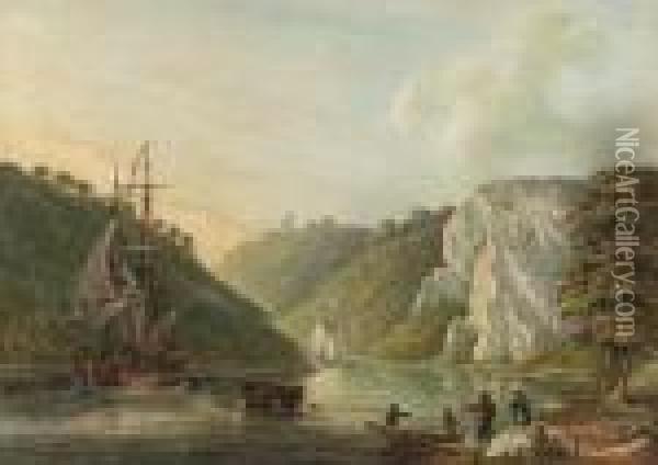 The Avon Gorge, From Hotwells Oil Painting - Nicholas Pocock