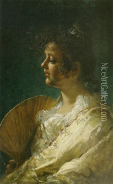 The Spanish Beauty, Rosita Oil Painting - Tito Conti