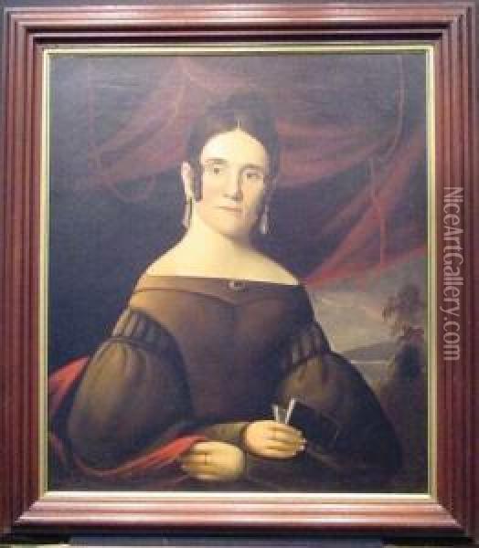 Portrait Of Mrs. Henry Bragdon (lucinda Eldred) Oil Painting - William Matthew Prior