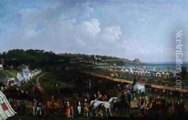 Race Meeting at Grouville Common, 1850 Oil Painting - Philip John Ouless