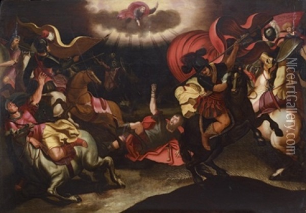 La Conversion De Saint Paul Sur Le Chemin De Damas Oil Painting - Louis de Caullery