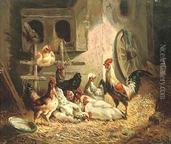 The chicken coup Oil Painting - Henri De Beul