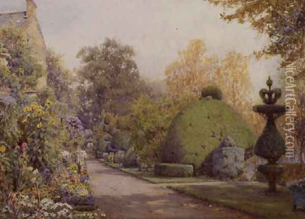 The Yew Walk, Barncluith, Strathclyde Oil Painting - Ernest Arthur Rowe