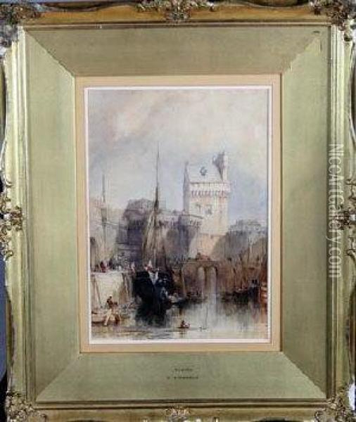 Nantes Oil Painting - William Clarkson Stanfield