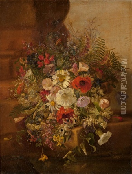Flora Still Life Oil Painting - Adelheid Dietrich