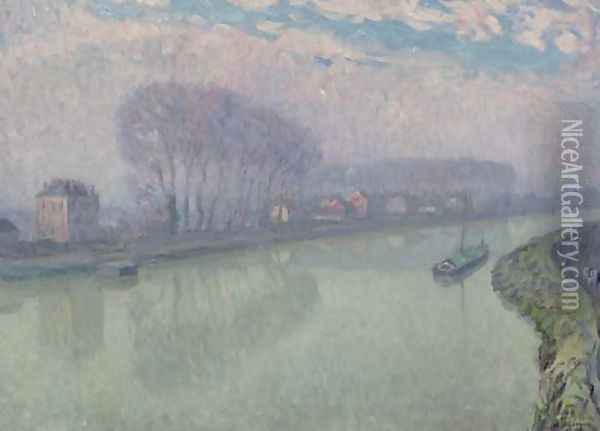The Marne at Pomponne, Morning Oil Painting - Henri Lebasque