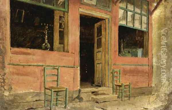 Cafe Oil Painting - Theodore Jacques Ralli