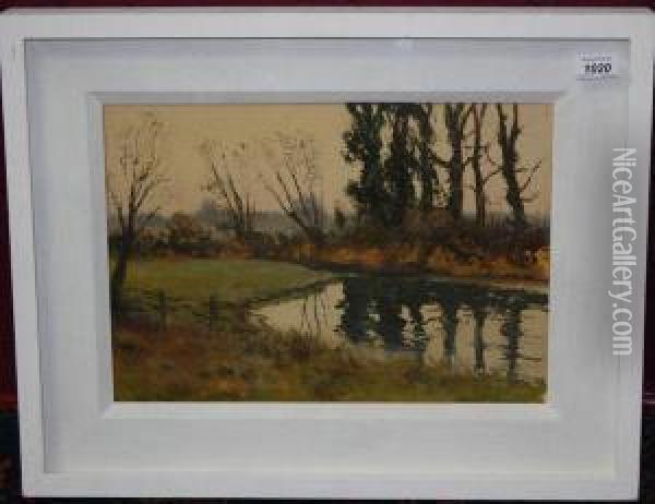 River Landscape Oil Painting - Peter Oliver