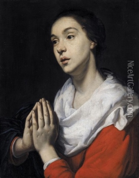 The Virgin At Prayer Oil Painting - Jacob Oost the Elder