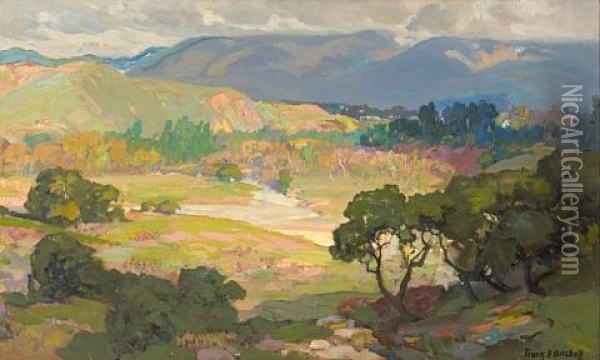The Arroyo Seco, Pasadena Oil Painting - Franz Arthur Bischoff