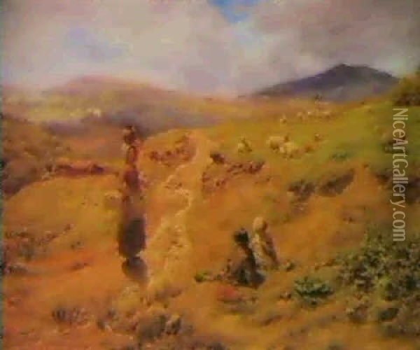 The Mountain Path Oil Painting - James Thomas Linnell