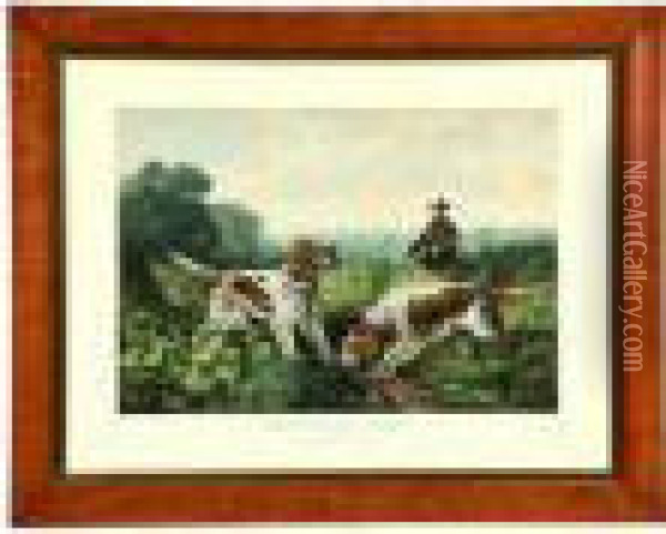 American Field Sports, Retrieving Oil Painting - Currier & Ives Publishers