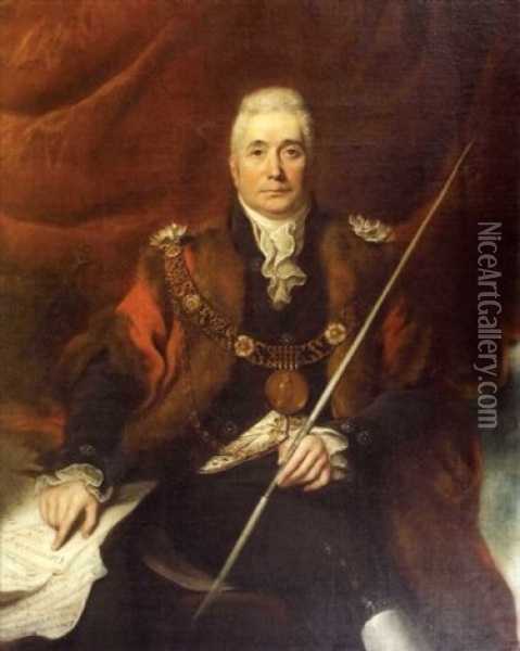 Portrait Of John Claudius Beresford, Lord Mayor Of Dublin Oil Painting - William Cuming