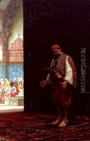 The Harem Guard Oil Painting - Stanislaus von Chlebowski
