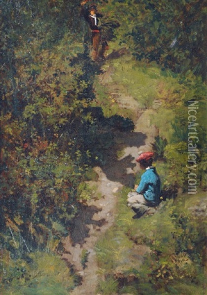 Taking A Rest Oil Painting - Pierre Billet