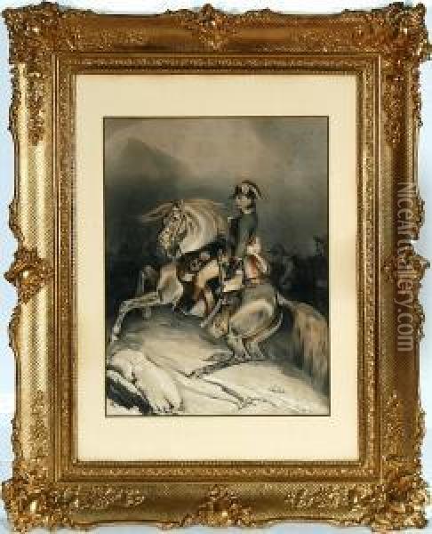 Napoleon On A Horseback Oil Painting - Emile Charlet
