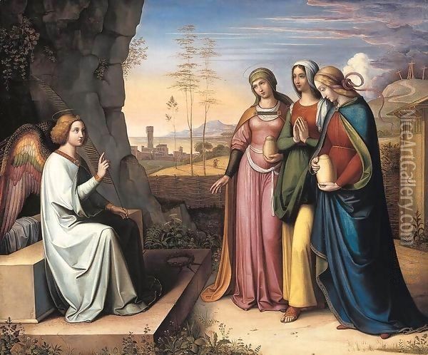 The Three Marys at the Tomb Oil Painting - Peter von Cornelius