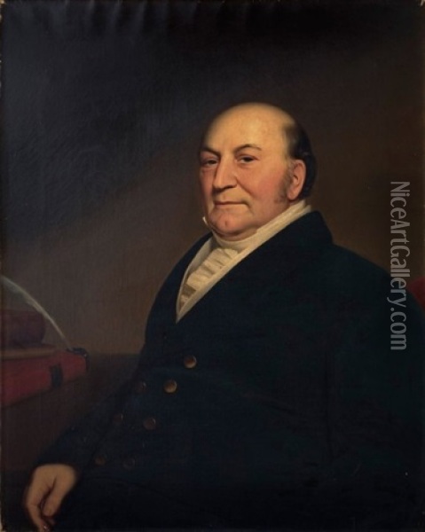 Portrait D'homme Aux Livres Oil Painting - Charles Cromwell Ingham