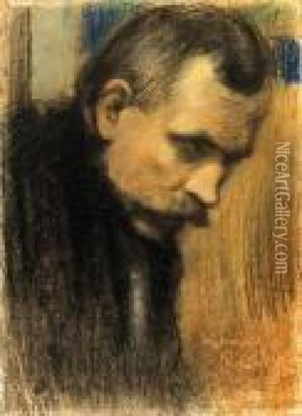 The Portrait Of Jozsef Nyitray, 1899 Oil Painting - Jozsef Rippl-Ronai