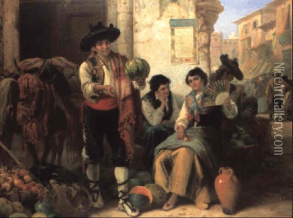 In Old Seville Oil Painting - Robert Kemm