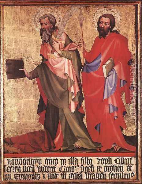 St Bartholomew and St Thomas 1395 Oil Painting - Bohimian Unknown Masters