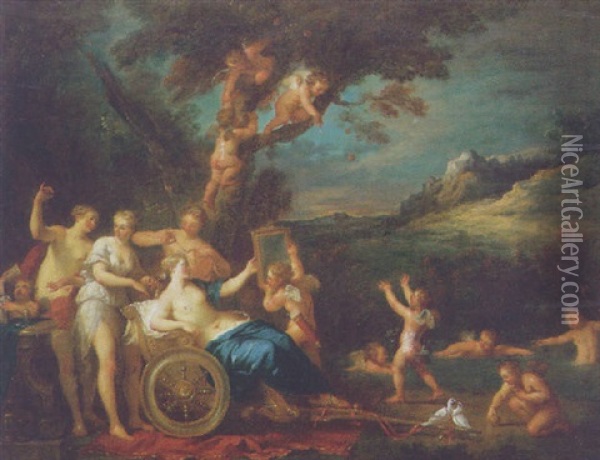 La Toilette De Venus Oil Painting - Noel Nicolas Coypel