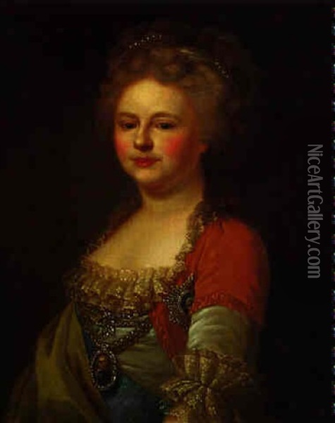 Bildnis Der Zarin Maria Fjodorowna (1759 - 1828) Oil Painting - Johann Baptist Lampi the Elder