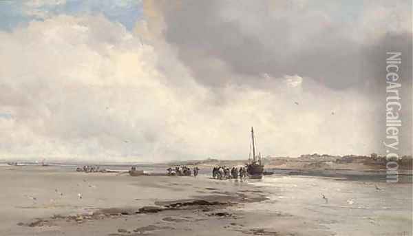 Old Shoreham, Sussex Oil Painting - James Webb