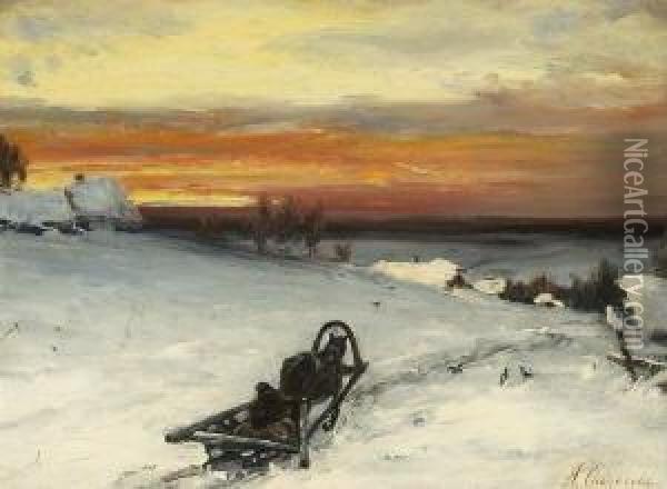 Russische
 Winterlandschaft Oil Painting - Alexej Kondratjewitsch Ssawrassoff