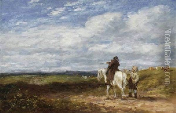 Asking The Way Oil Painting - David Cox the Elder