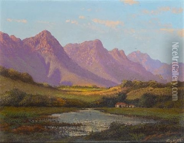 The Purple Mountains Oil Painting - Tinus de Jongh