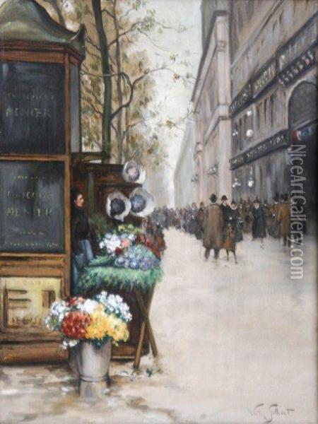 La Marchande De Fleurs Sur Les Boulevards Oil Painting - Victor-Gabriel Gilbert