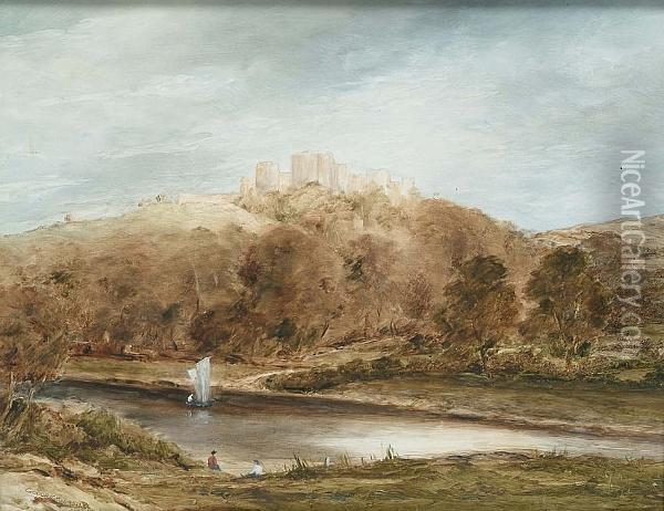 Goodrich Castle On The Wye Oil Painting - Otto Murray Dixon