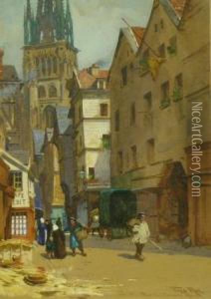 Rouen Street Scene Oil Painting - Fred Roe